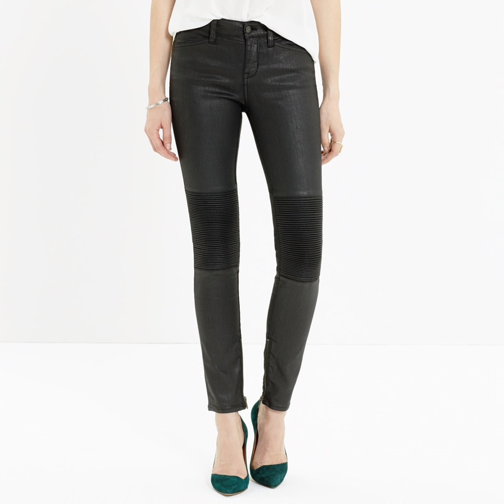 Madewell Skinny Skinny Racetrack Zip Coated Denim